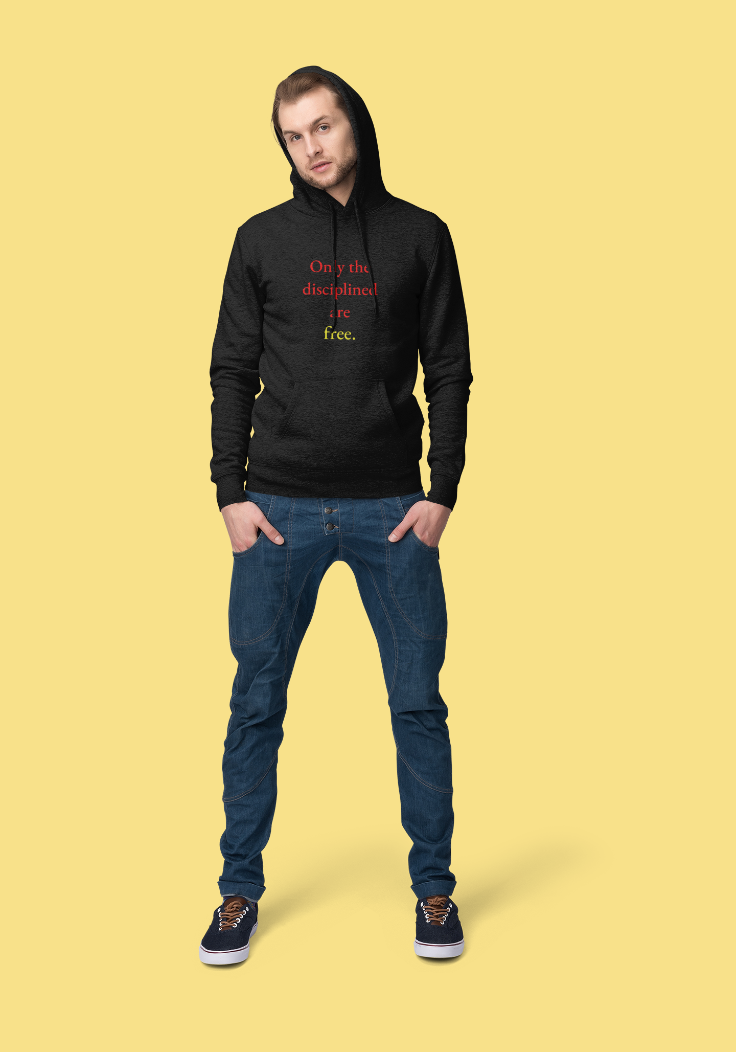 Only the Disciplined Are Free Hoodie – Motivational Black Hoodie | Shepherd’s Rune