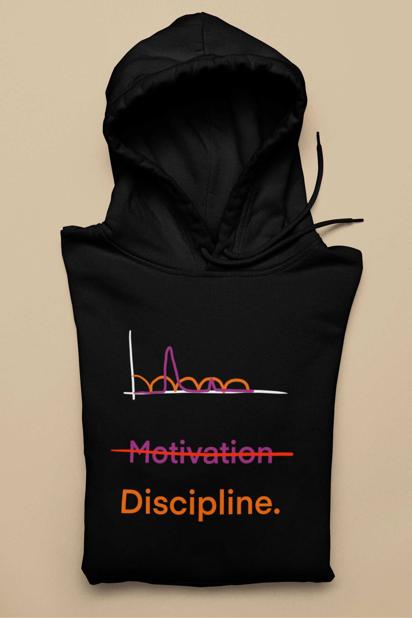 Discipline Over Motivation Hoodie – Bold Black Motivational Hoodie | Shepherd’s Rune