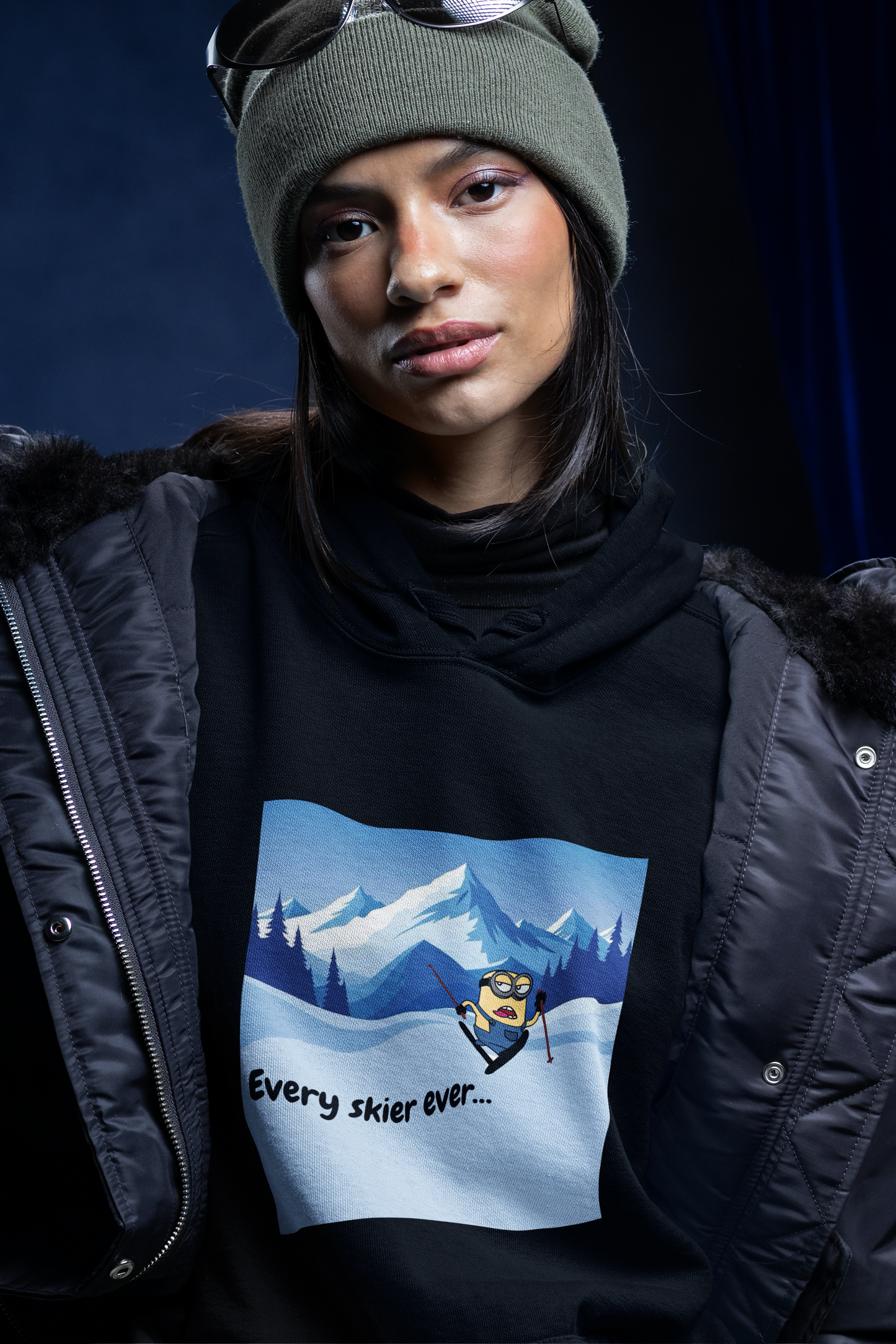 "Every skier ever" - humourous hoodie