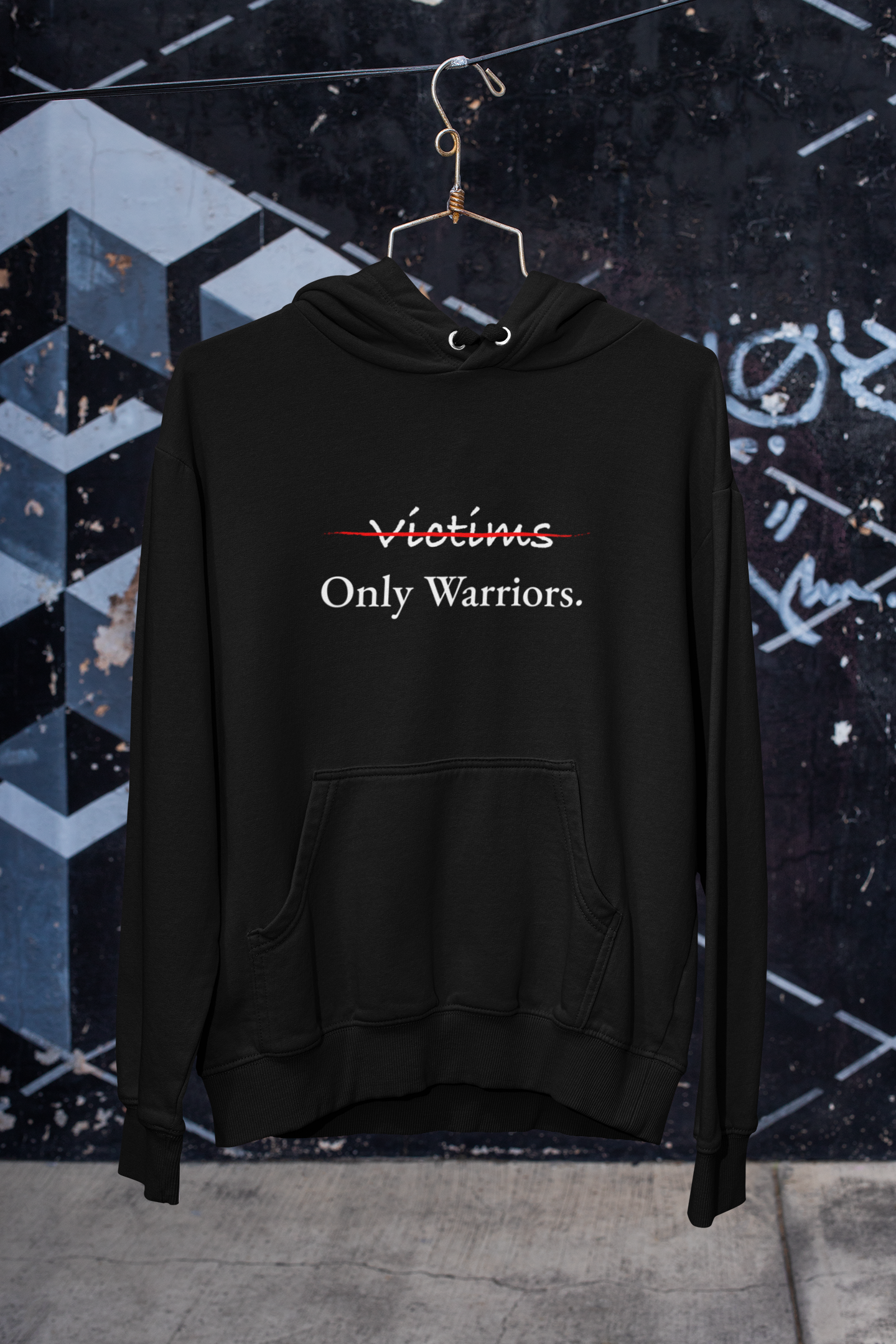 No Victims Only Warriors Hoodie – Motivational Black Hoodie for Strength & Resilience | Shepherd’s Rune
