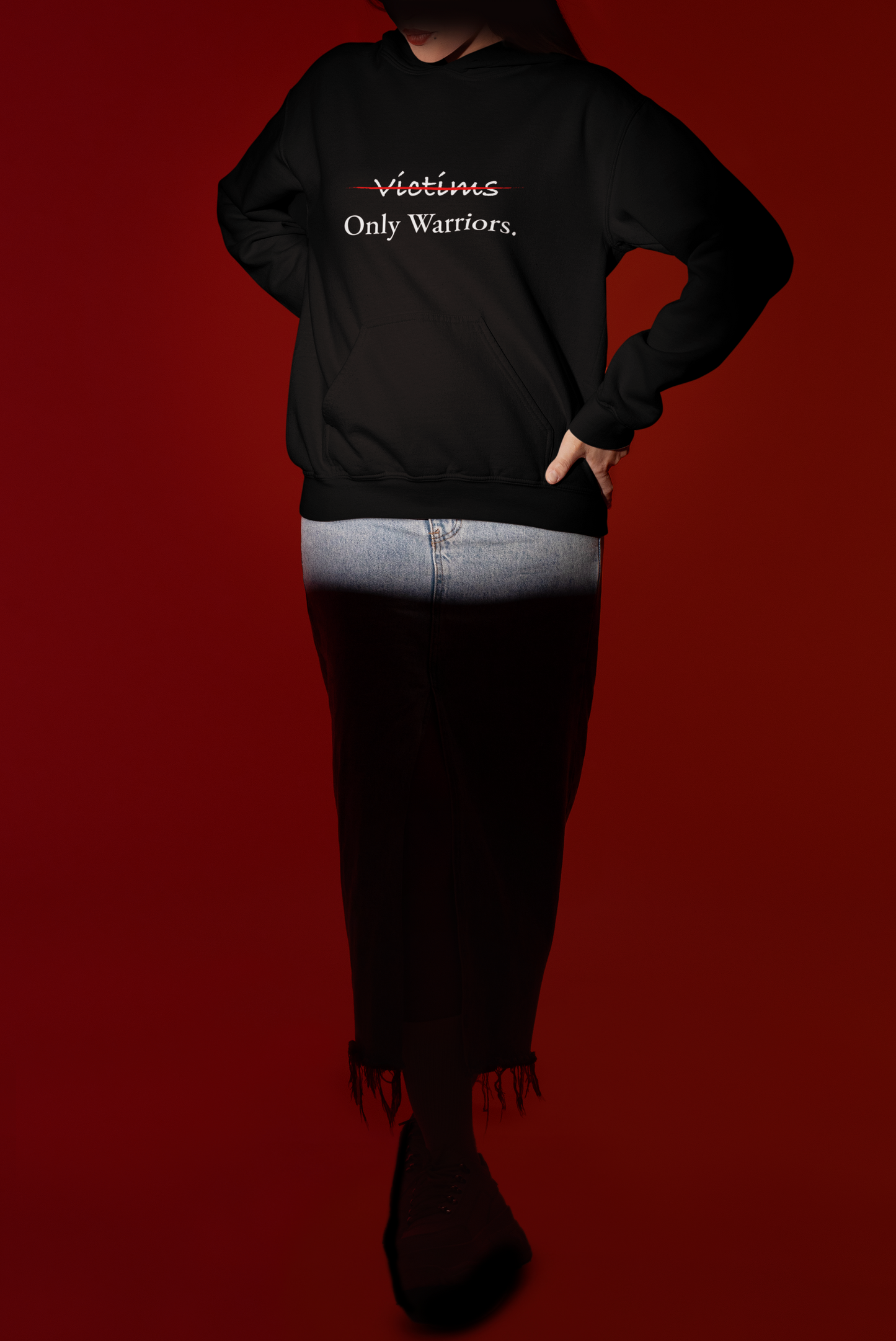 No Victims Only Warriors Hoodie – Motivational Black Hoodie for Strength & Resilience | Shepherd’s Rune