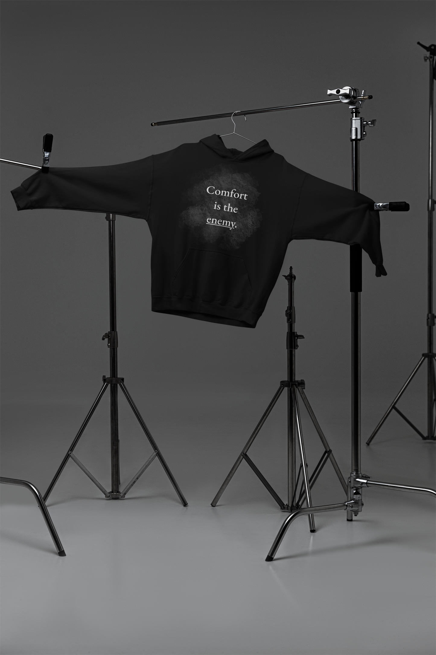 Comfort Is The Enemy Hoodie – Black Motivational Hoodie for Growth & Ambition | Shepherd’s Rune