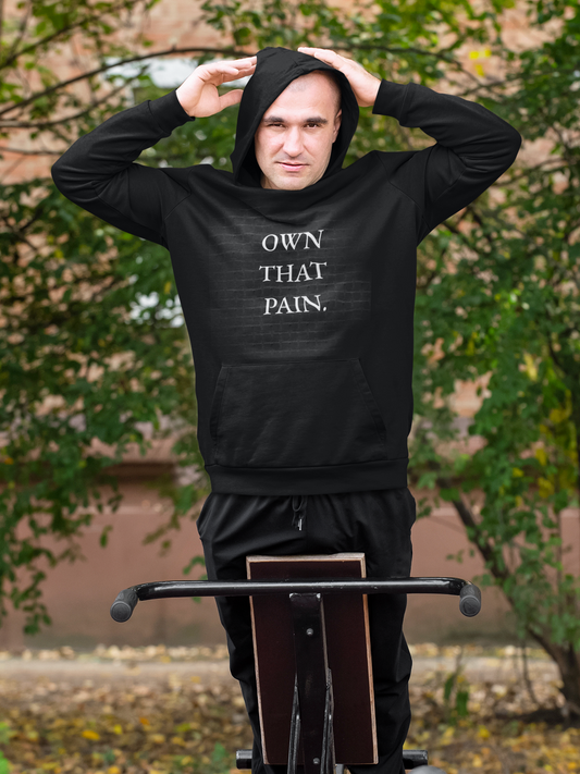 Own That Pain Hoodie – Motivational Black Hoodie for Resilience & Mental Toughness | Shepherd’s Rune