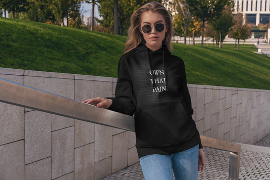 Own That Pain Hoodie – Motivational Black Hoodie for Resilience & Mental Toughness | Shepherd’s Rune