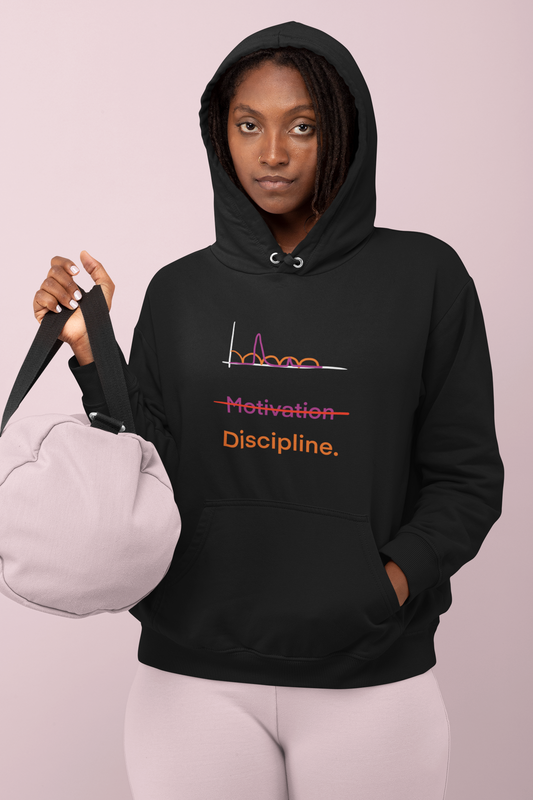 Discipline Over Motivation Hoodie – Bold Black Motivational Hoodie | Shepherd’s Rune