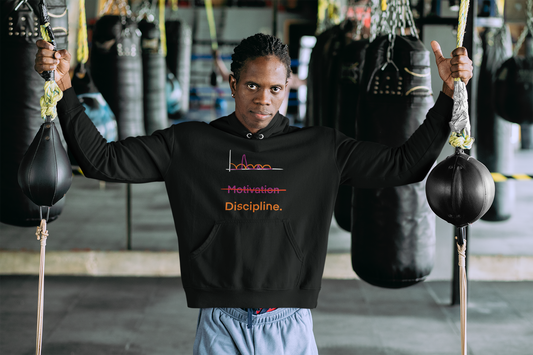Discipline Over Motivation Hoodie – Bold Black Motivational Hoodie | Shepherd’s Rune