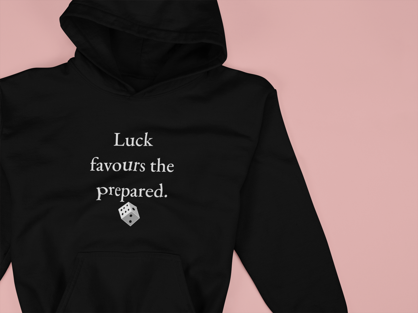 Luck Favors The Prepared Hoodie – Motivational Black Hoodie for Success & Discipline | Shepherd’s Rune