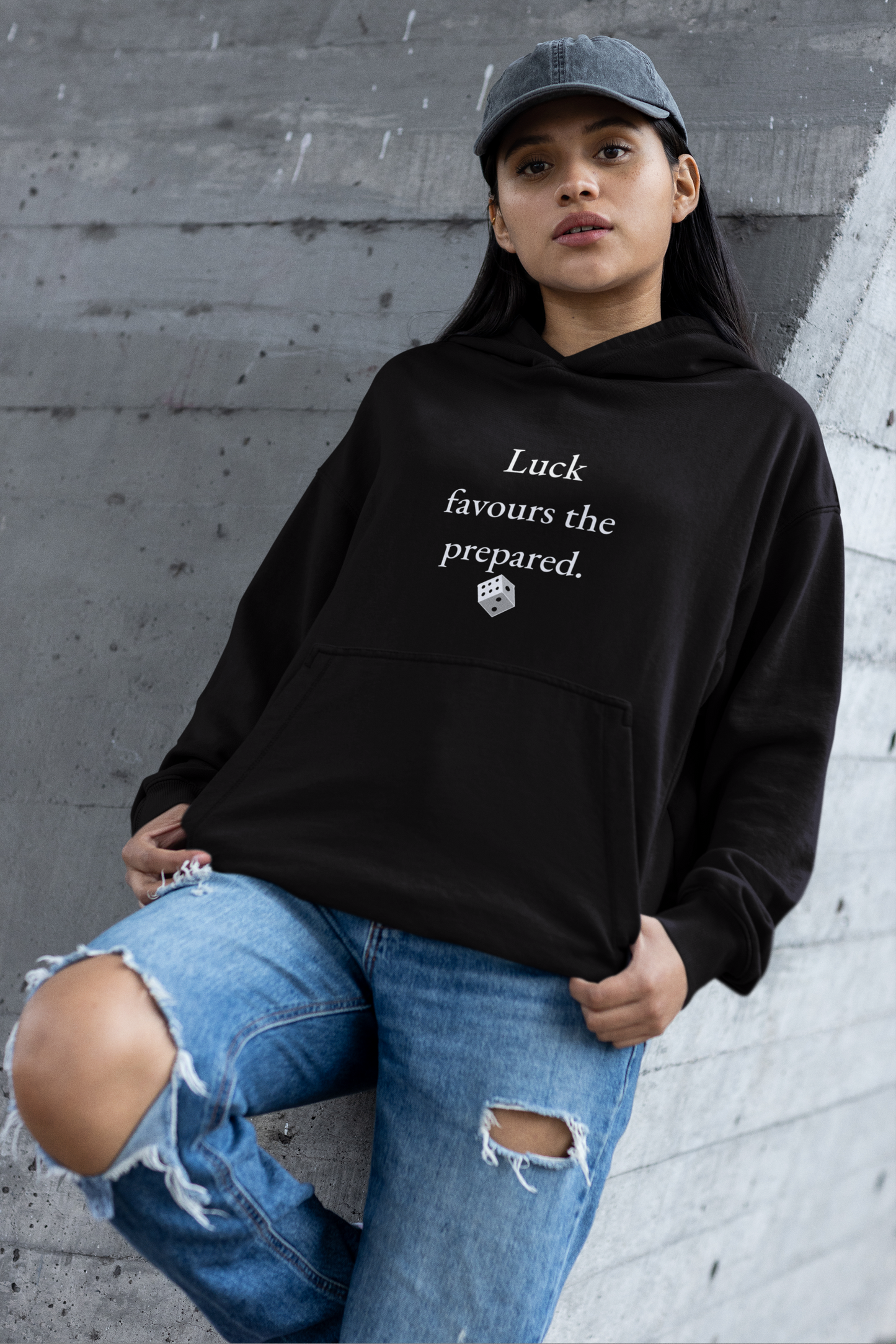 Luck Favors The Prepared Hoodie – Motivational Black Hoodie for Success & Discipline | Shepherd’s Rune