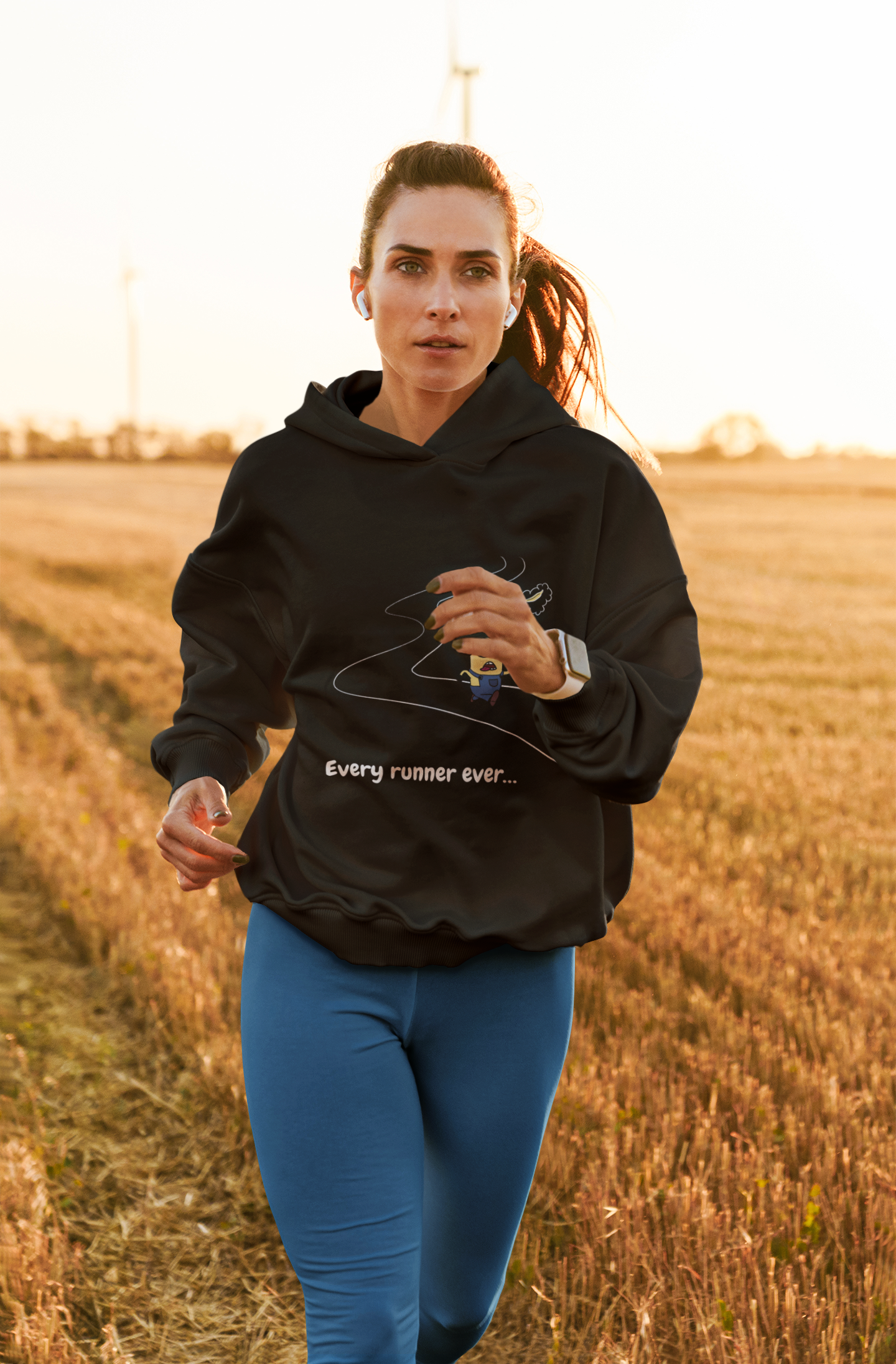 Funny Minion Banana Running Humor Hoodie - "Every Runner Ever..."