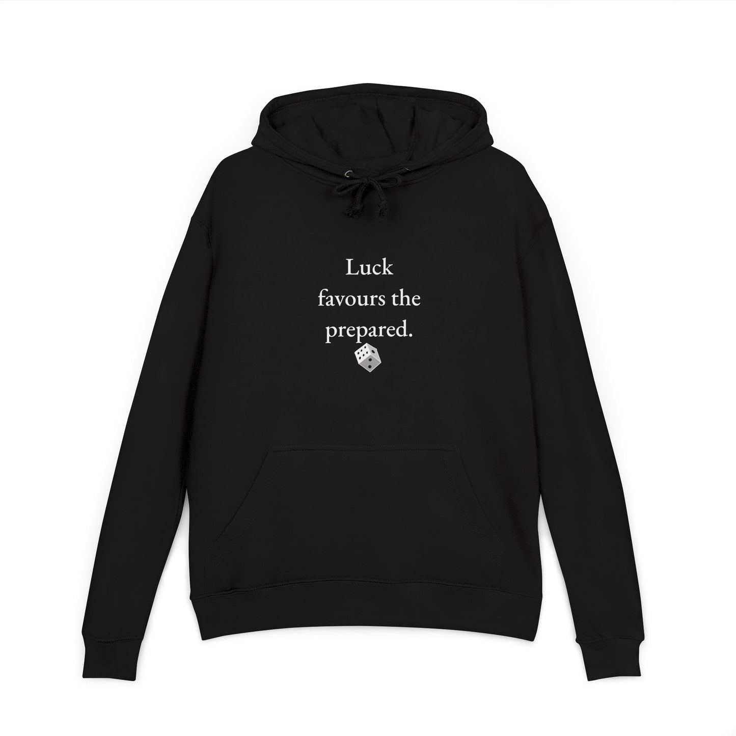 Luck Favors The Prepared Hoodie – Motivational Black Hoodie for Success & Discipline | Shepherd’s Rune